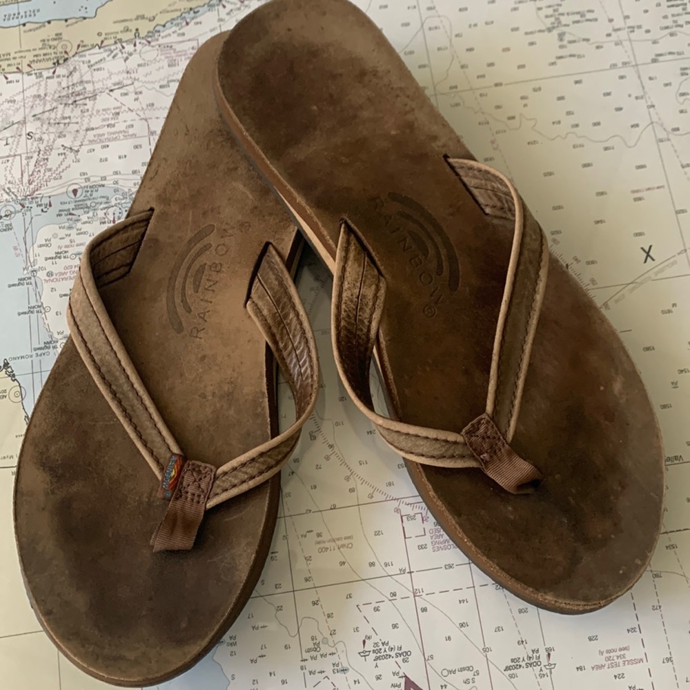 Rainbow sandal. Very broken in, ready for fun. 8/9